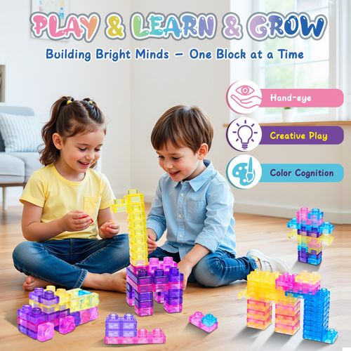 Lot de 40 blocs de construction sensoriels souples et colorés pour tout-petits et enfants