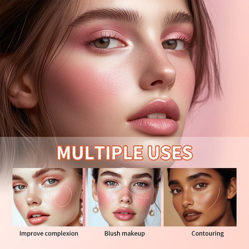 Kit de palettes de maquillage 3 pièces : enlumineur coloré, blush et crème pour sourcils