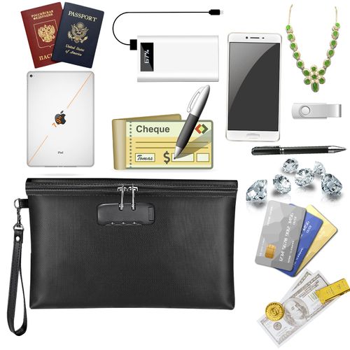 Pochette de rangement ignifugée à code pour argent documents COD