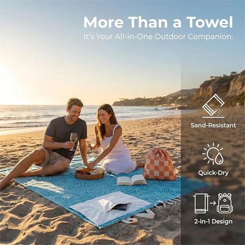 Sac serviette de plage 2 en 1 microfibre COD