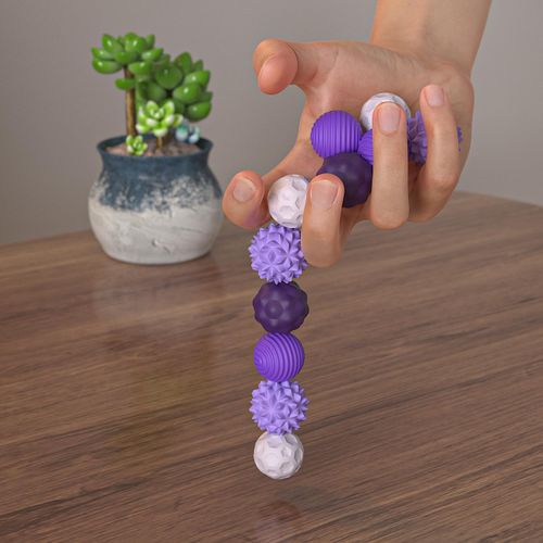 Lot 8 balles magnétiques silicone anti-stress avec coffret de transport COD
