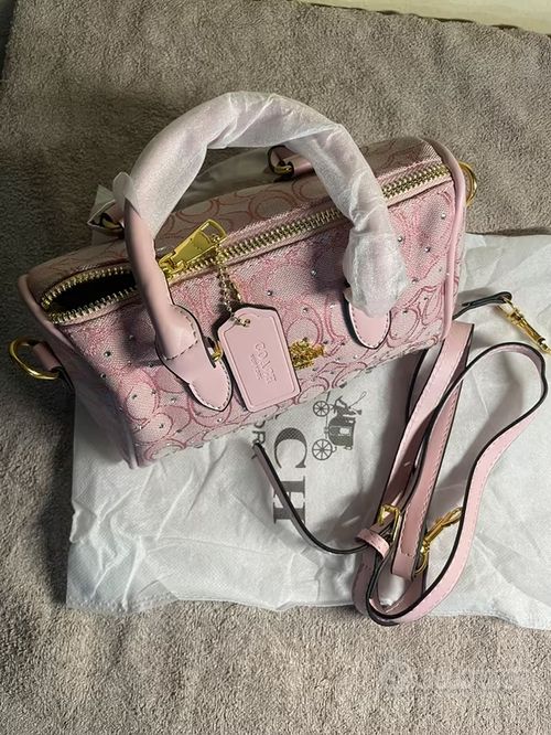 Sac à main bowling rose strass avec bandoulière COD