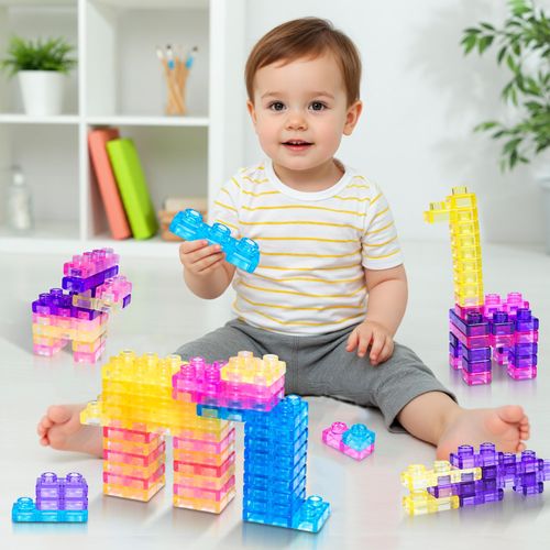 Lot de 40 blocs de construction sensoriels souples et colorés pour tout-petits et enfants