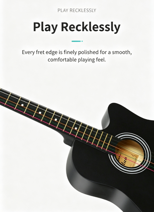38‑Inch Beginner Acoustic Guitar Full Kit | Complete 10‑Pieces Accessories Set For New Learners