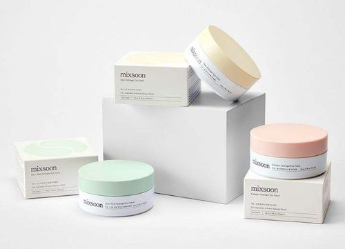 Korean Mixsoon Soybean Pink Hydrogel Eye Mask, Low-Molecular Collagen Penetration, Deep Hydration, Reduces Eye Wrinkles, Late-Night Rescue