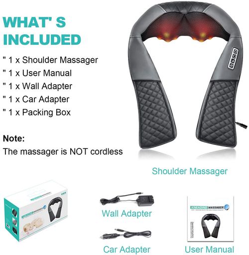 Wireless Shiatsu Massage Shawl - Deep Tissue Relief for Back, Neck & Shoulder (Best Seller)