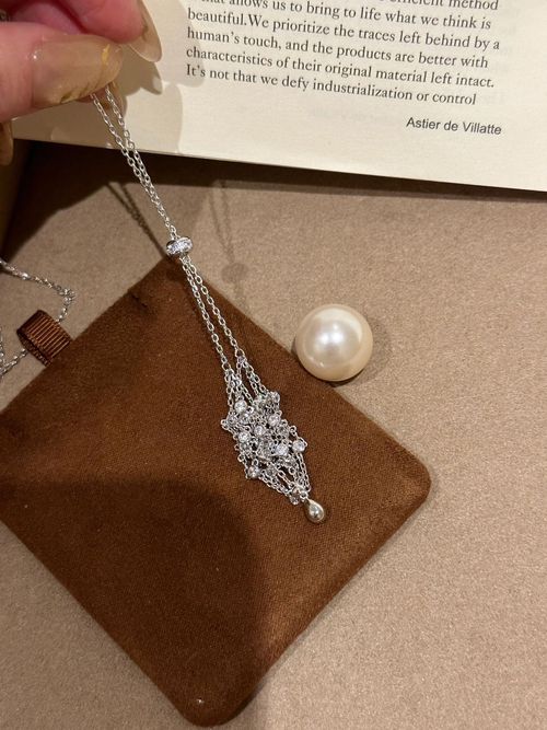 Light Luxury Mesh Pearl Necklace - Niche Design Detachable Collarbone & Sweater Chain