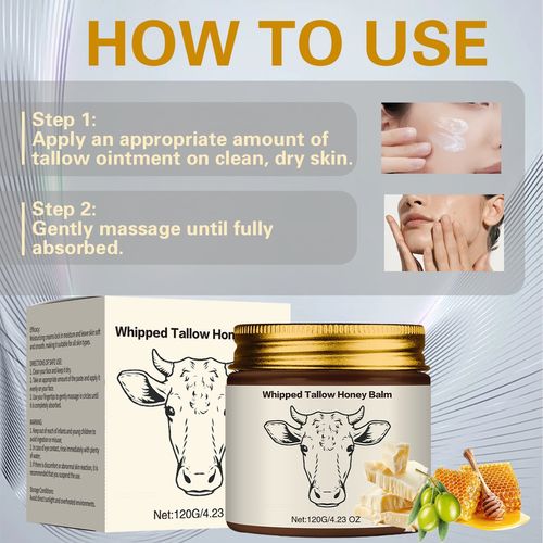 Beef Tallow Honey Balm, Moisturizing Cream for Soft, Smooth Skin - Handmade All-Natural Moisturizer - Lavender, hydrating, comfort, moisture boost cream, luminous firming cream, body care, hydrating dry skin