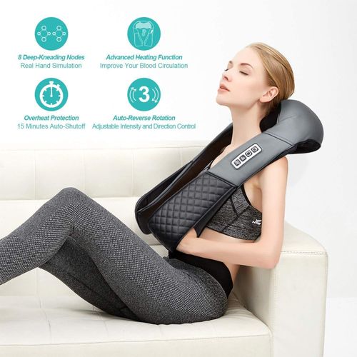 Wireless Shiatsu Massage Shawl - Deep Tissue Relief for Back, Neck & Shoulder (Best Seller)