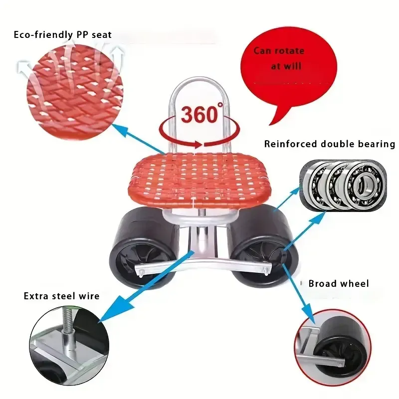 45 Tabouret de jardin rotatif à 60 degrés