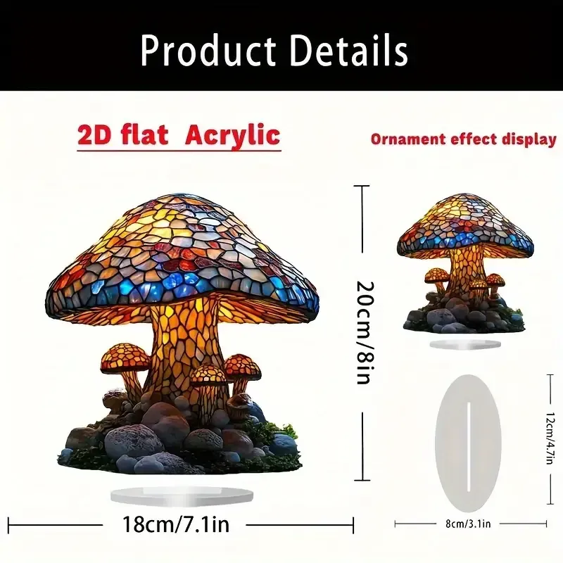 46 Lampe de table champignon colorée