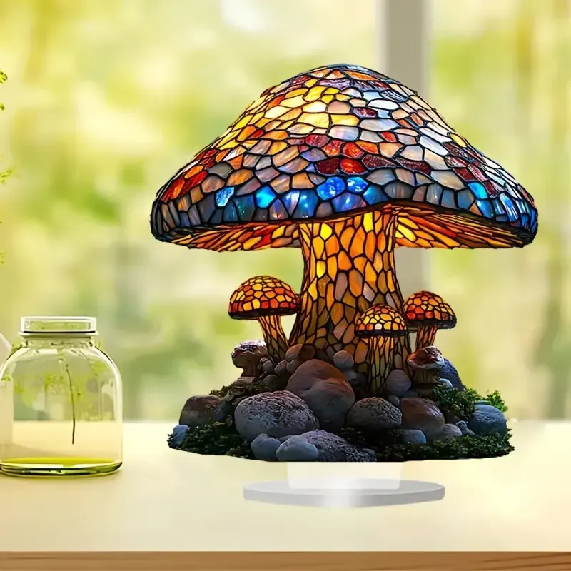 46 Lampe de table champignon colorée