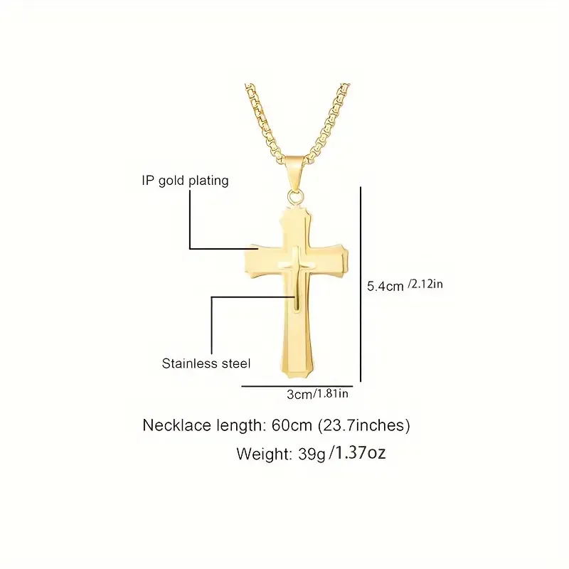 120Pendentif croix tridimensionnelle à trois couches