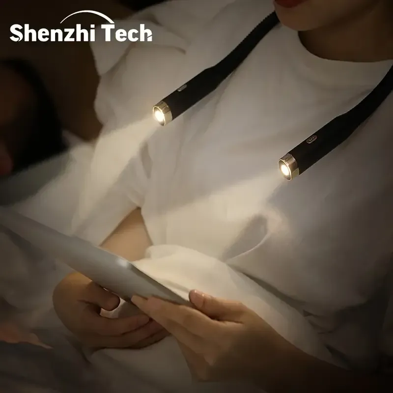 130 Lampe de cou suspendue à double tête pliante à LED