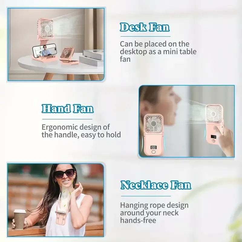 132 Petit ventilateur pliable rechargeable par USB