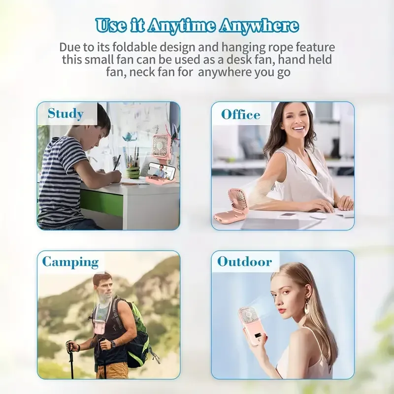 132 Petit ventilateur pliable rechargeable par USB