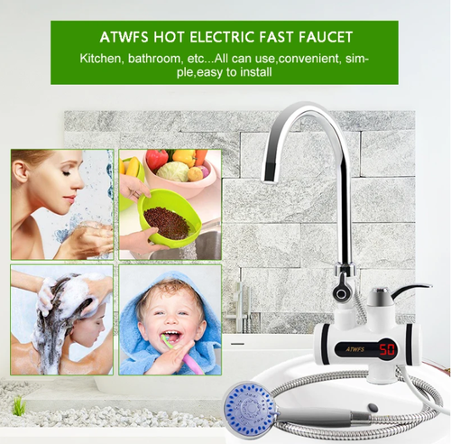 Instantaneous electric water heater with faucet and shower head🛀