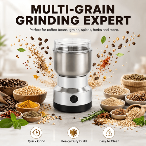 Grind In 30 Seconds! High-Speed Stainless Steel Coffee & Grain Grinder
