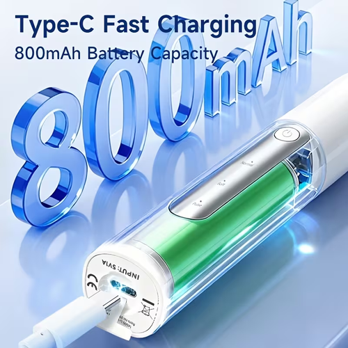 Orinatola Smart Adult Rotating Electric Toothbrush, Comes with 4 Electric Toothbrush Heads, USB C Charging, 800mAh Battery, Soft Bristle Toothbrush Heads, Deep Cleans Teeth, Portable Power Toothbrush, Rechargeable Electric Toothbrush, Same Style