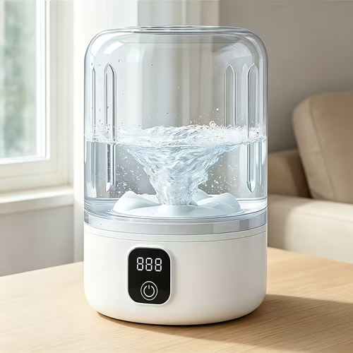 Mini Portable Washing Machine with  Battery | Travel Laundry Washer for Bra, Underwear, Socks | Compact USB Rechargeable Electric Cleaner for Dorm, RV, Bathroom | LED Display, One-Touch Operation, Space-Saving Design