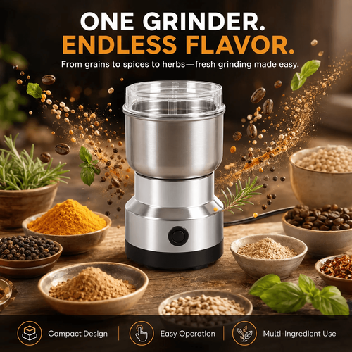 Grind In 30 Seconds! High-Speed Stainless Steel Coffee & Grain Grinder
