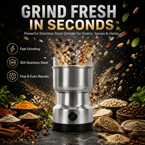 High-Speed Stainless Steel Grain Grinder | Grind Spices, Nuts & Herbs In Seconds!