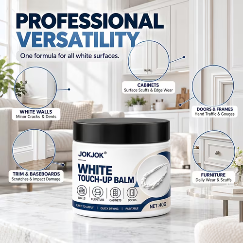 Buy 1 Get 1 Free, 2 Cans TotalWhite Furniture Touch-Up Paste with Brushes, 1.41oz Wood Filler Wall Repair Cream, Professional Repair Paste for Scratches, Suitable for Wooden Furniture, Cabinets, Tables, And Floors
