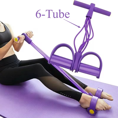 1pc Yoga Mat+2 piecesUps, Suitable for Both Men And Women. This Foot Pedal Resistance Trainer Features Six Strands of Thickened Rope, Designed for Effective Abdominal Workouts