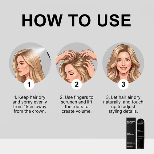 2pcs Long Lasting Hair Styling Spray, Volumizing & Setting Spray, Fluffy Hair Shaping Spray for Lightweight, Bouncy Hair, Instant Root Lift & Flexible Hold.Just Spray On Hair Roots And Scrunch Gently, Fast Styling Without Complicated Operation.