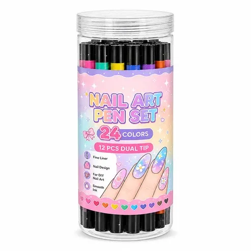 💕LAST DAY-50% OFF🌈24 Colors Dual Ended Nail Art Pens Set 5