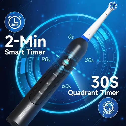 Orinatola Smart Adult Rotating Electric Toothbrush, Comes with 4 Electric Toothbrush Heads, USB C Charging, 800mAh Battery, Soft Bristle Toothbrush Heads, Deep Cleans Teeth, Portable Power Toothbrush, Rechargeable Electric Toothbrush, Same Style