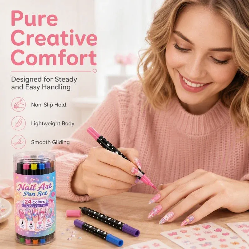 💕LAST DAY-50% OFF🌈24 Colors Dual Ended Nail Art Pens Set 5