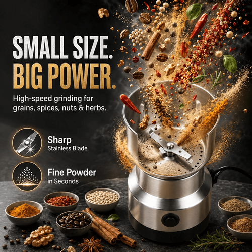 Grind In 30 Seconds! High-Speed Stainless Steel Coffee & Grain Grinder