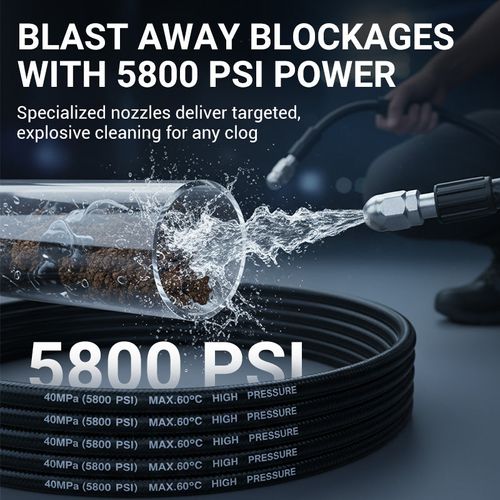 High-Pressure Sewer Jetter Hose with Nozzle+30m Explosion Proof Hose