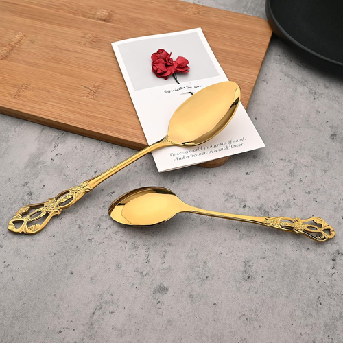25 Piece Tableware Gift Set, Gold Stainless Steel Dinnerware）