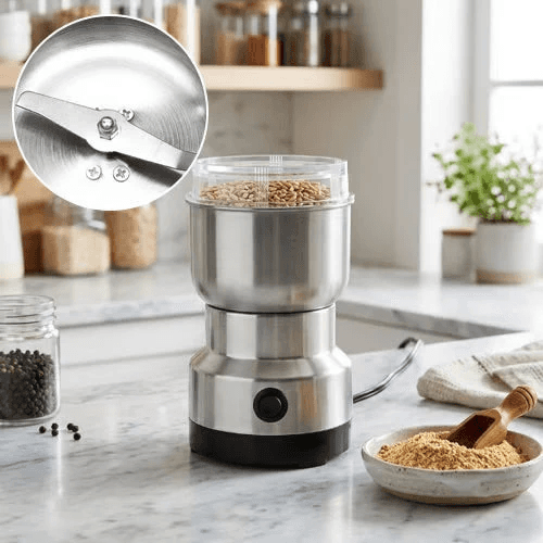 Grind In 30 Seconds! High-Speed Stainless Steel Coffee & Grain Grinder