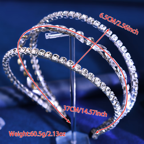 Bohemian Style Women's Hair Accessory, Handmade Multi-Layer Hollow-Out Sparkling Rhinestone Headband for New Year's Ball, Thanksgiving Gift for Family