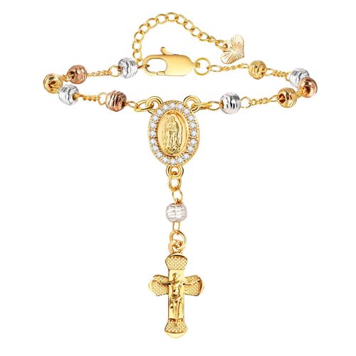 Religion Jesus 18K Gold Stainless Steel Bracelet Adjustable Size Bracelets for Unisex