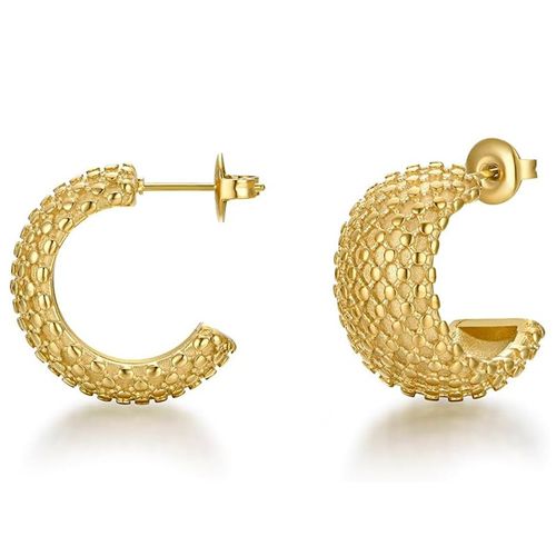 Women's 18k Gold Plated Vintage Polka-dot CC Earrings
