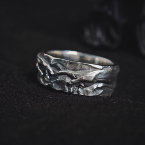 Hand-forged Sterling Silver  Adam's Creation  God's Hand  Ring