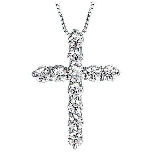 S925 Silver Chain Necklace Cross Fashion