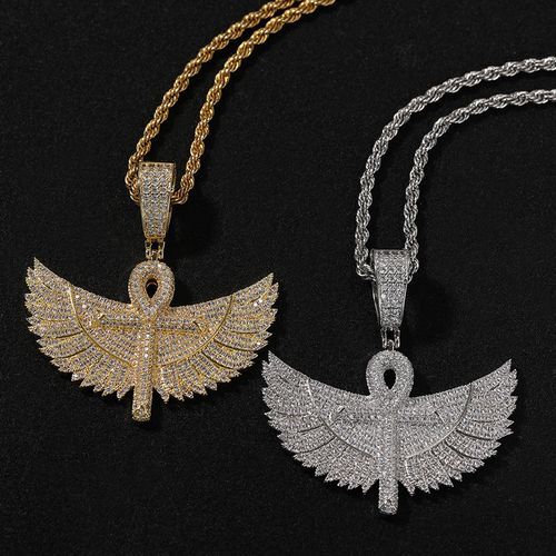 Hip Hop  Wings Chain Ankh Cross Pendant Necklaces