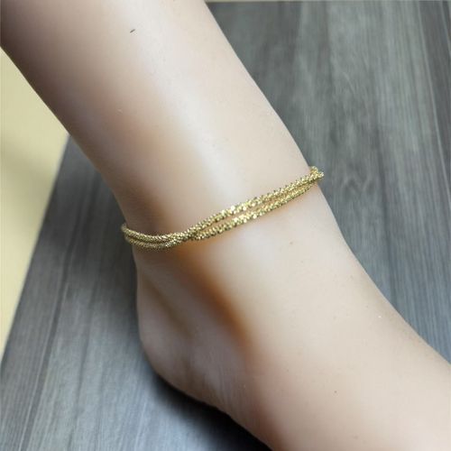 Golden and silver starlight shimmering double-layer alloy anklet