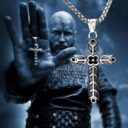 Viking Vintage Sun Cross Men's Personalized Pendant