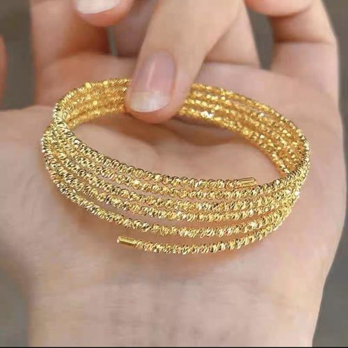 Hot Selling 18K Gold Plated Multilayer Sparkly Copper Pearl Bracelet