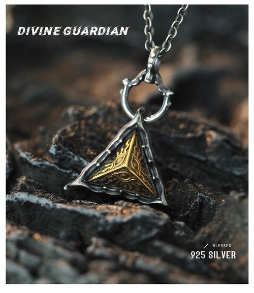 Personalized Omniscient Eye Amulet Pendant  Silver Necklace