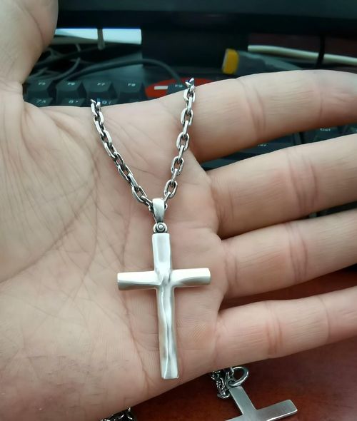 Hand-Forged Sterling Silver Formless God's Cross Necklace