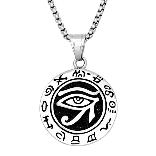 Eye of Horus Necklace  Ancient Egyptian Jewelry Pendant Round Medal Necklaces