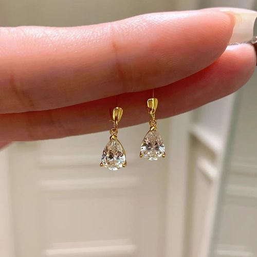 New style flashing water drop earrings for women light luxury fashion tassel zircon earrings