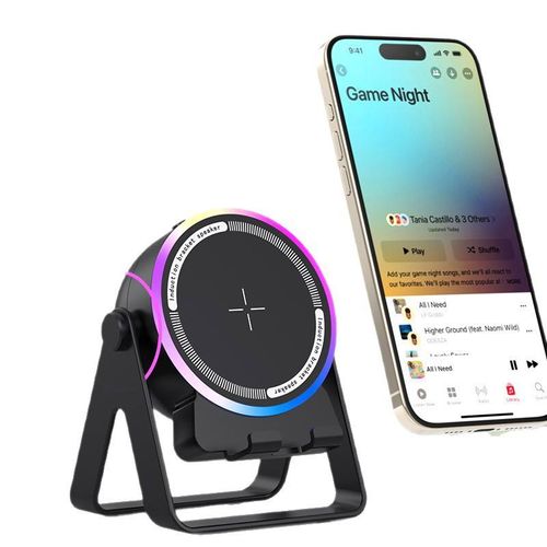 Color Light Speaker Multifunctional 3 in 1 Wireless Smart Sensor Phone Holder
